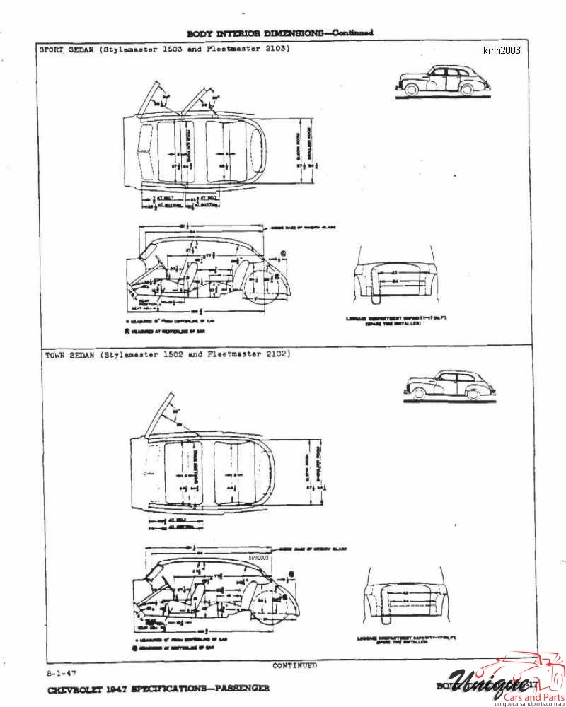 1947 Chevrolet Specifications Page 12